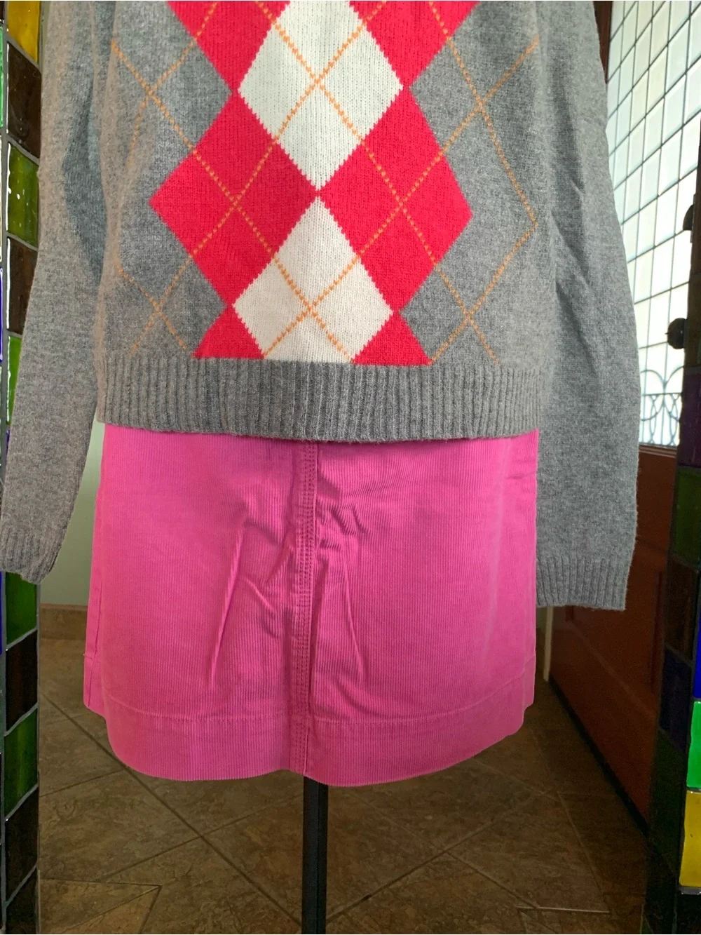 J CREW CORDUROY MINI SKIRT AZALEA New With Tags Size 10 TICKET POCKETS